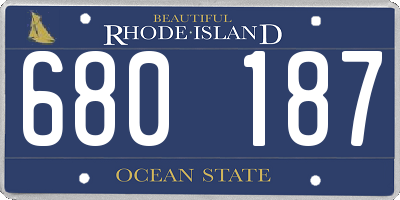 RI license plate 680187