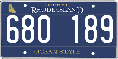 RI license plate 680189