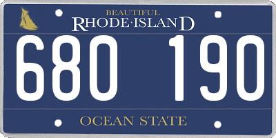 RI license plate 680190