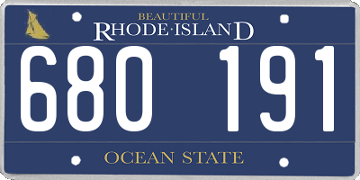 RI license plate 680191