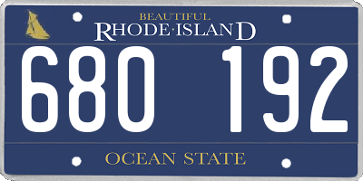 RI license plate 680192