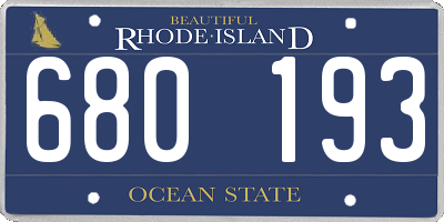 RI license plate 680193