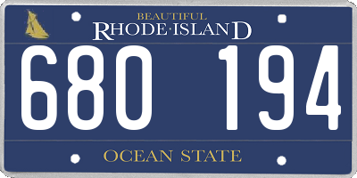 RI license plate 680194