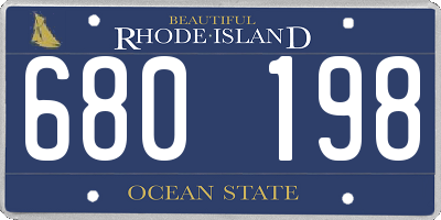 RI license plate 680198