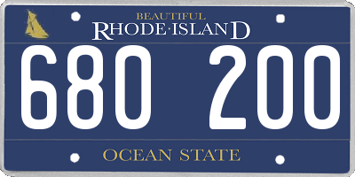 RI license plate 680200