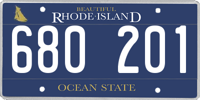 RI license plate 680201