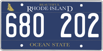 RI license plate 680202