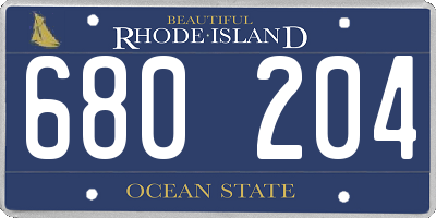 RI license plate 680204