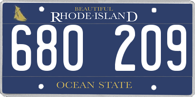 RI license plate 680209