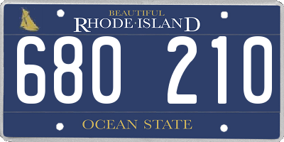 RI license plate 680210