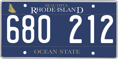 RI license plate 680212