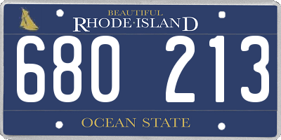 RI license plate 680213