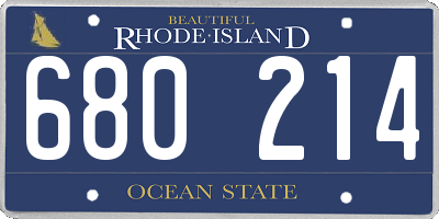 RI license plate 680214