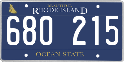 RI license plate 680215