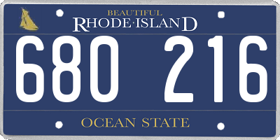 RI license plate 680216