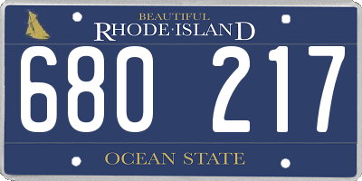 RI license plate 680217