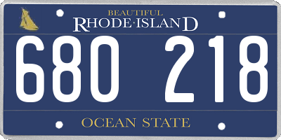 RI license plate 680218