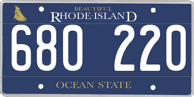 RI license plate 680220