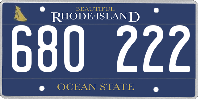 RI license plate 680222