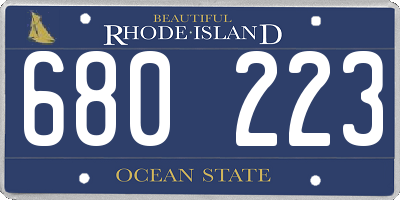 RI license plate 680223
