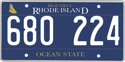 RI license plate 680224