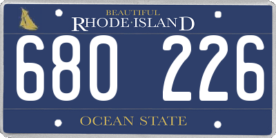 RI license plate 680226