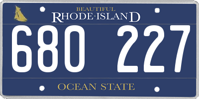 RI license plate 680227