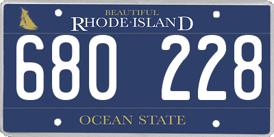 RI license plate 680228