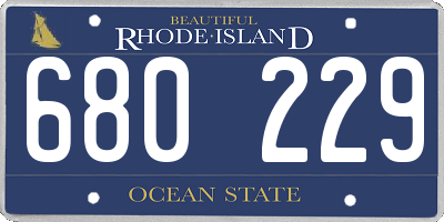 RI license plate 680229