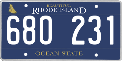 RI license plate 680231