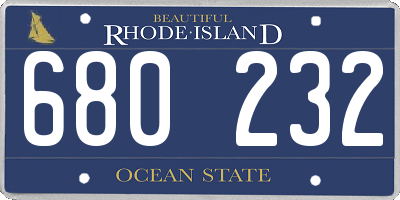 RI license plate 680232