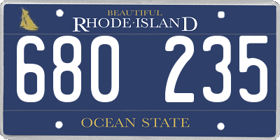 RI license plate 680235