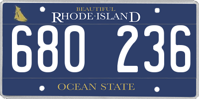 RI license plate 680236
