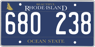 RI license plate 680238