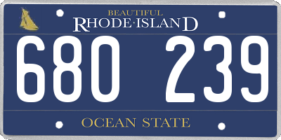 RI license plate 680239