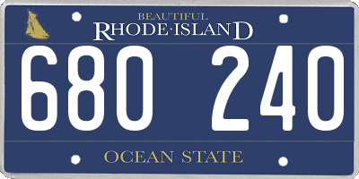 RI license plate 680240
