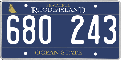 RI license plate 680243