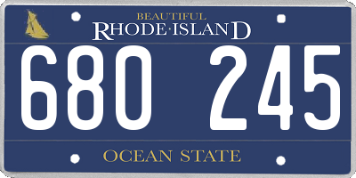 RI license plate 680245