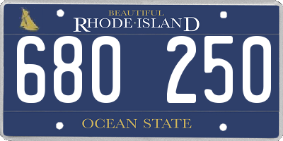 RI license plate 680250