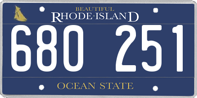 RI license plate 680251