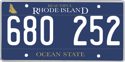 RI license plate 680252