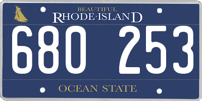 RI license plate 680253