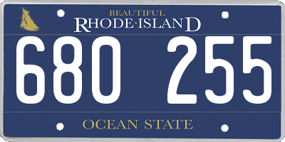 RI license plate 680255