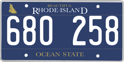 RI license plate 680258
