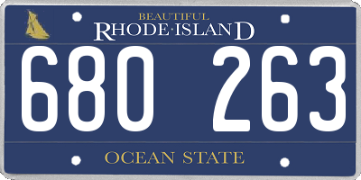 RI license plate 680263