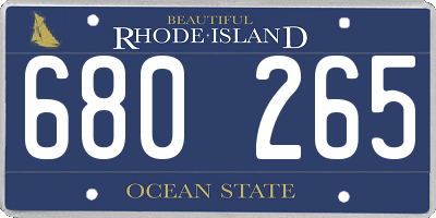 RI license plate 680265
