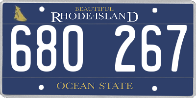 RI license plate 680267