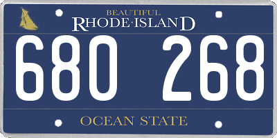 RI license plate 680268
