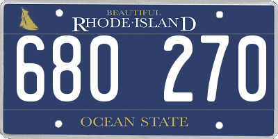 RI license plate 680270