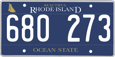 RI license plate 680273